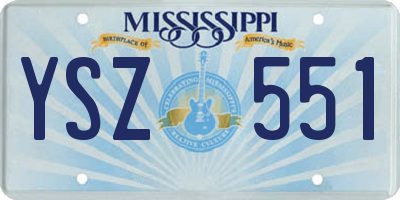 MS license plate YSZ551