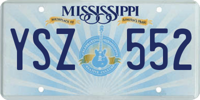 MS license plate YSZ552