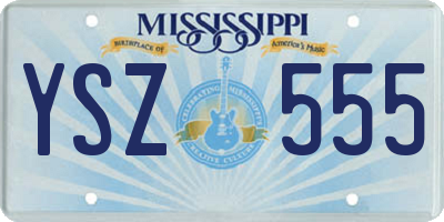 MS license plate YSZ555