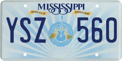 MS license plate YSZ560