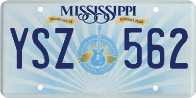 MS license plate YSZ562