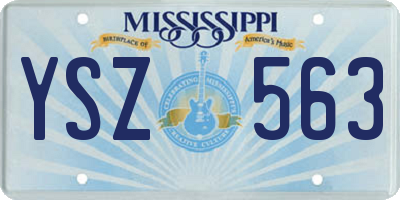 MS license plate YSZ563