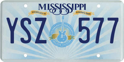 MS license plate YSZ577