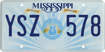 MS license plate YSZ578