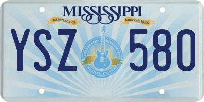 MS license plate YSZ580