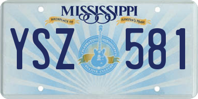 MS license plate YSZ581