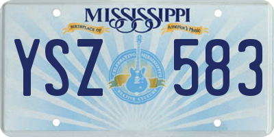MS license plate YSZ583
