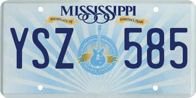 MS license plate YSZ585
