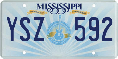 MS license plate YSZ592