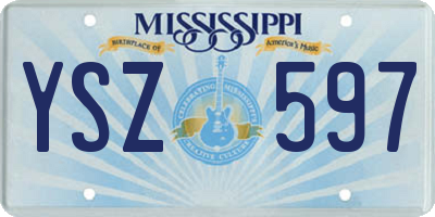 MS license plate YSZ597