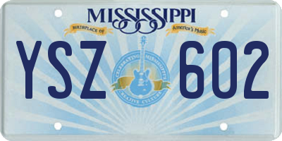 MS license plate YSZ602