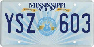 MS license plate YSZ603