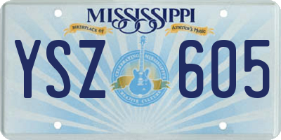 MS license plate YSZ605