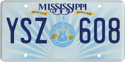 MS license plate YSZ608