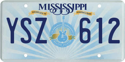 MS license plate YSZ612