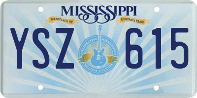 MS license plate YSZ615