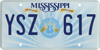 MS license plate YSZ617