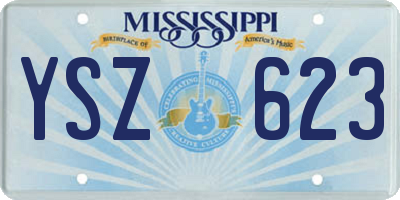 MS license plate YSZ623