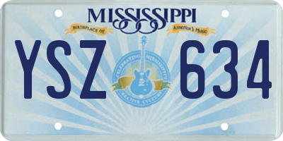 MS license plate YSZ634