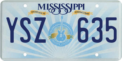 MS license plate YSZ635