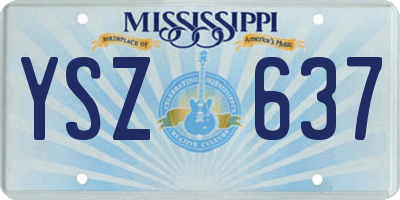 MS license plate YSZ637