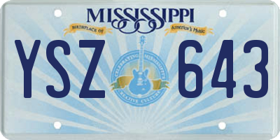 MS license plate YSZ643