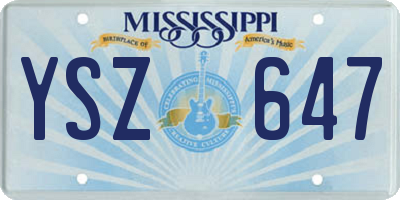 MS license plate YSZ647