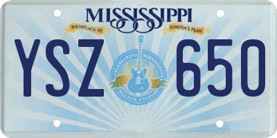 MS license plate YSZ650