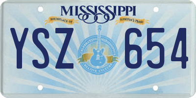 MS license plate YSZ654