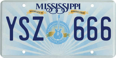 MS license plate YSZ666