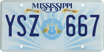 MS license plate YSZ667