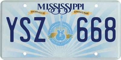 MS license plate YSZ668