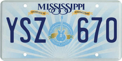 MS license plate YSZ670