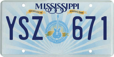 MS license plate YSZ671