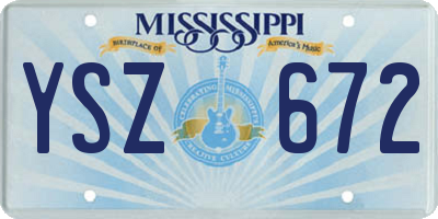 MS license plate YSZ672