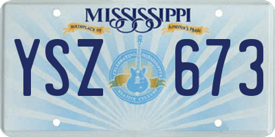 MS license plate YSZ673