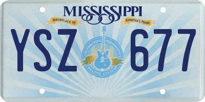 MS license plate YSZ677
