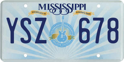 MS license plate YSZ678