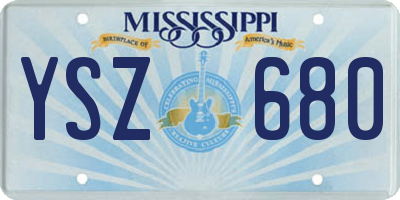 MS license plate YSZ680