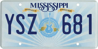 MS license plate YSZ681
