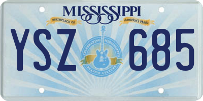 MS license plate YSZ685