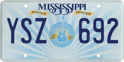 MS license plate YSZ692