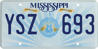 MS license plate YSZ693