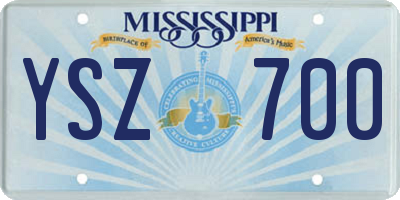 MS license plate YSZ700