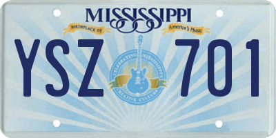 MS license plate YSZ701