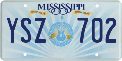 MS license plate YSZ702