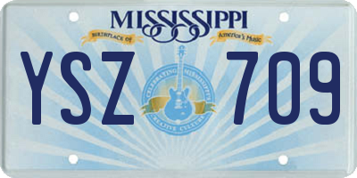 MS license plate YSZ709