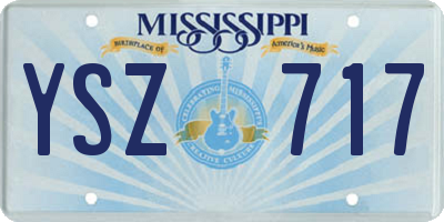 MS license plate YSZ717