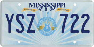 MS license plate YSZ722