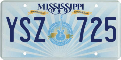 MS license plate YSZ725